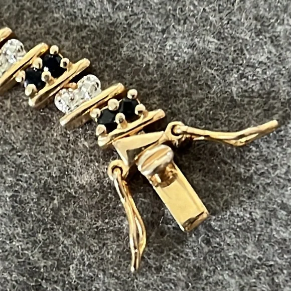 Gold Over Sterling Sapphire Bracelet-7.25” - Picture 4 of 12